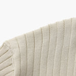 Open-Neck Ribbed Knit Polo
