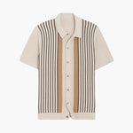 Contrast Vertical Stripe Knit Polo
