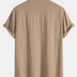 Men's Shirt & Trousers | Short Sleeve Shirt & Drawstring Linen Trousers