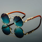 Cayden Retro Oval Metal Sunglasses