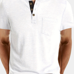 COTTON BLEND HENLEY TOP FOR MEN