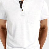 COTTON BLEND HENLEY TOP FOR MEN