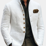 TEXTURED STAND COLLAR JACKET FOR MEN