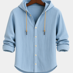 COTTON LINEN HOODIE SHIRT FOR MEN
