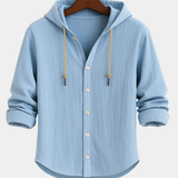 COTTON LINEN HOODIE SHIRT FOR MEN