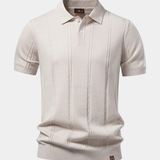 RIBBED KNIT POLO FOR MEN