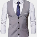 COLLARLESS POLYESTER VEST FOR MEN