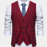 V NECK BUTTON VEST FOR MEN