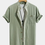 CREW NECK BUTTON SHIRT FOR MEN