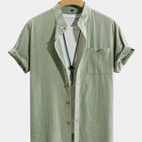 CREW NECK BUTTON SHIRT FOR MEN