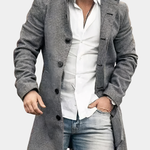 BUTTON TRENCH COAT FOR MEN