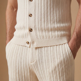 Summer Knit Set with Polo Shirt & Shorts