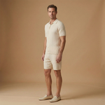 Summer Knit Set with Polo Shirt & Shorts