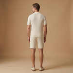 Summer Knit Set with Polo Shirt & Shorts
