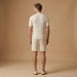 Summer Knit Set with Polo Shirt & Shorts