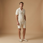 Summer Knit Set with Polo Shirt & Shorts