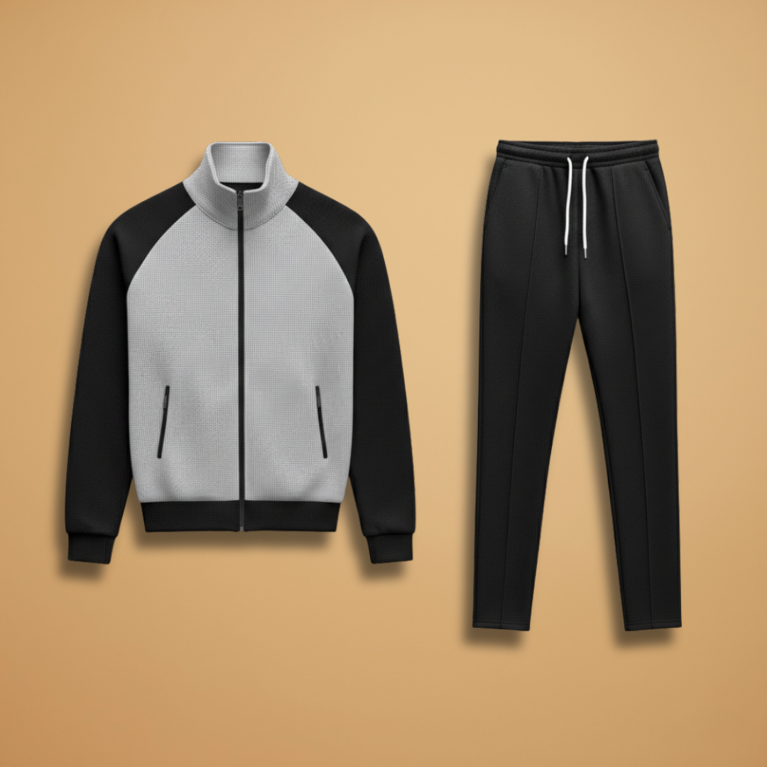 Bomber Jacket Set with Zip Closure and Zippered Pockets