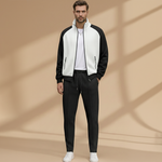 Bomber Jacket Set with Zip Closure and Zippered Pockets