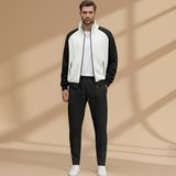 Bomber Jacket Set with Zip Closure and Zippered Pockets