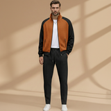 Bomber Jacket Set with Zip Closure and Zippered Pockets