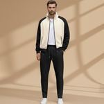 Bomber Jacket Set with Zip Closure and Zippered Pockets