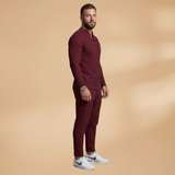 Casual Set with Buttoned Top and Drawstring Trousers