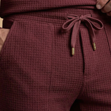 Casual Set with Buttoned Top and Drawstring Trousers