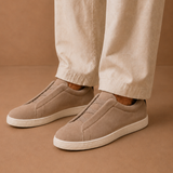 Men's Laceless Suede Sneakers – Slip-On Casual Shoes | Areleon