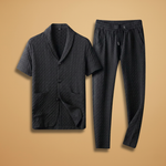 Loungewear Set with Button-Up Shirt and Jogging Pants