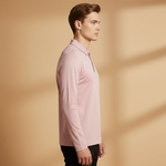 Polo Shirt with Button Fastening and Long Sleeves