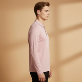 Polo Shirt with Button Fastening and Long Sleeves