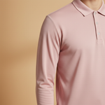Polo Shirt with Button Fastening and Long Sleeves