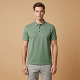Polo Shirt with Classic Collar and Button Placket