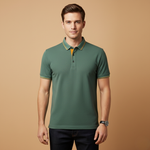 Polo Shirt with Classic Collar and Piqué Surface