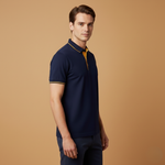 Polo Shirt with Classic Collar and Piqué Surface