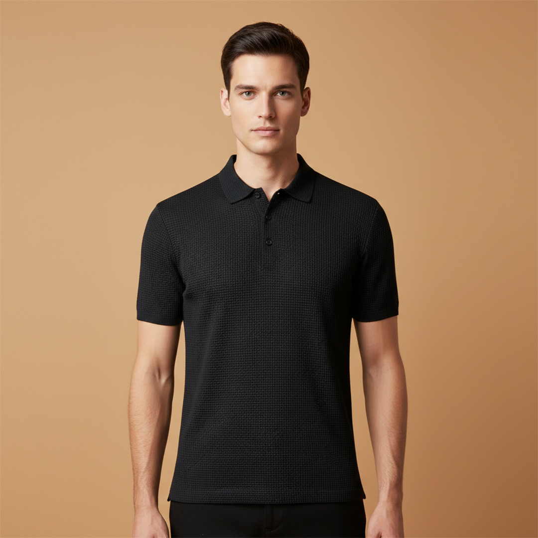 Tommy Men's Polo Shirt with Collar and Button Placket