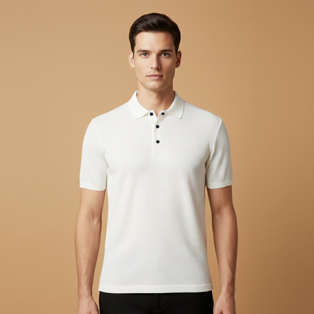 Tommy Men's Polo Shirt with Collar and Button Placket