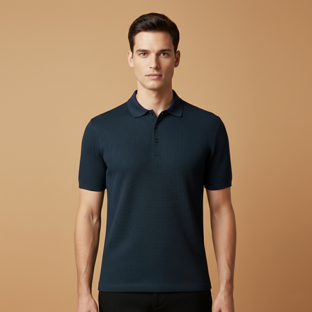 Tommy Men's Polo Shirt with Collar and Button Placket