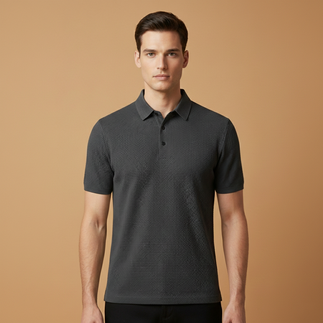 Tommy Men's Polo Shirt with Collar and Button Placket