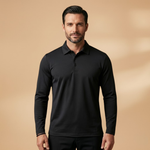 Polo Shirt with Stretch Fabric and Structured Collar