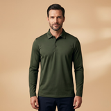 Polo Shirt with Stretch Fabric and Structured Collar