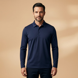 Polo Shirt with Stretch Fabric and Structured Collar