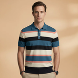 Polo Top with V-Neck and Button Placket