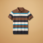 Polo Top with V-Neck and Button Placket