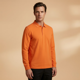 Polo with Buttoned Collar and Long Sleeves