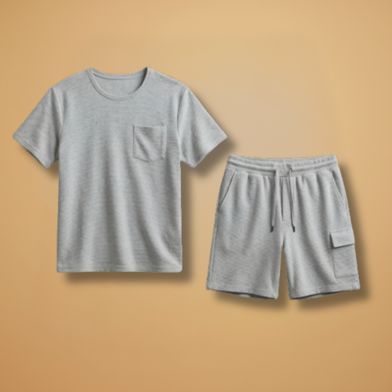 Sportswear Set with Cargo Pockets and Relaxed Fit