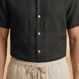 Summer Pajama Set with Button-Up Shirt and Elastic Waistband