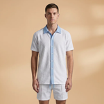 Summer Set with Button Shirt and Drawstring Shorts