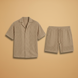 Summer Set with Button Shirt and Elastic Shorts