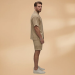 Summer Set with Button Shirt and Elastic Shorts
